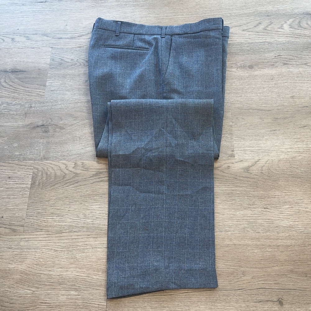 mens vtg Haggar Pinstripe Chino Pants 36x30 Grey Summer Weight Made in USA